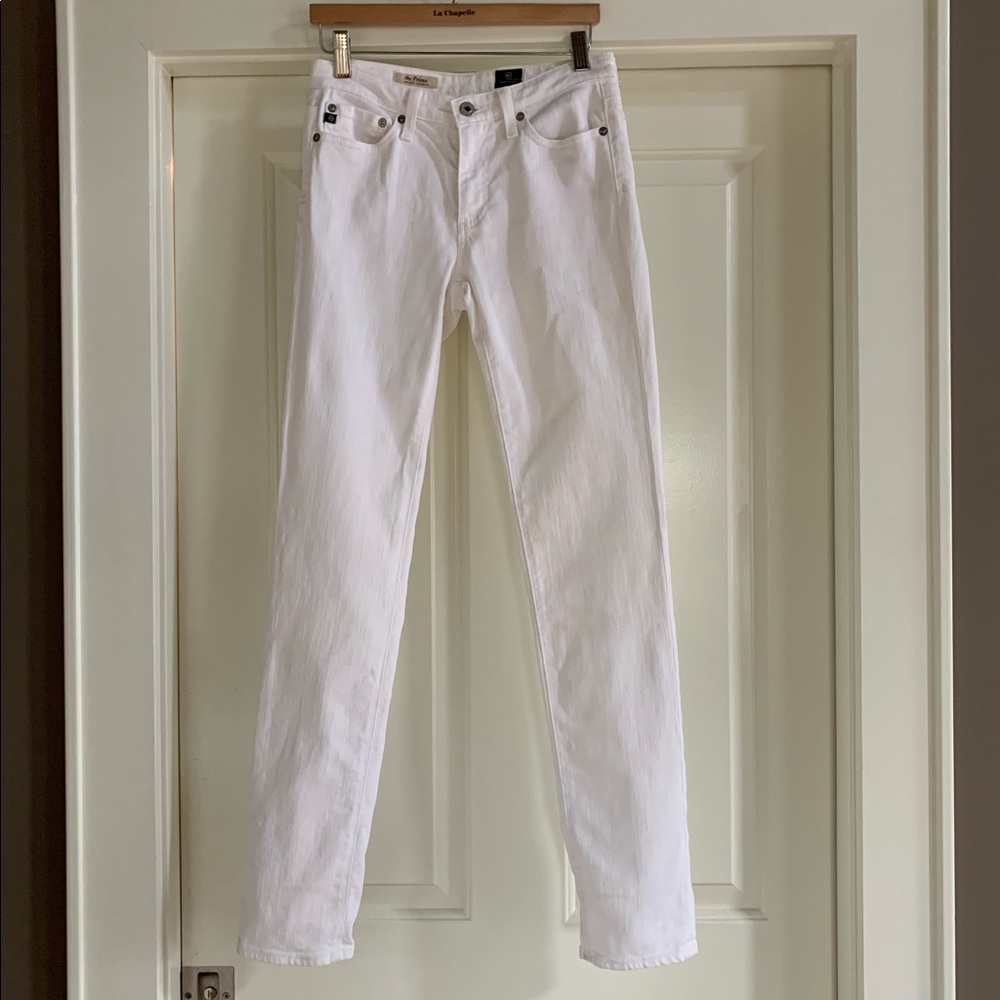 AG white skinny jeans, size 25